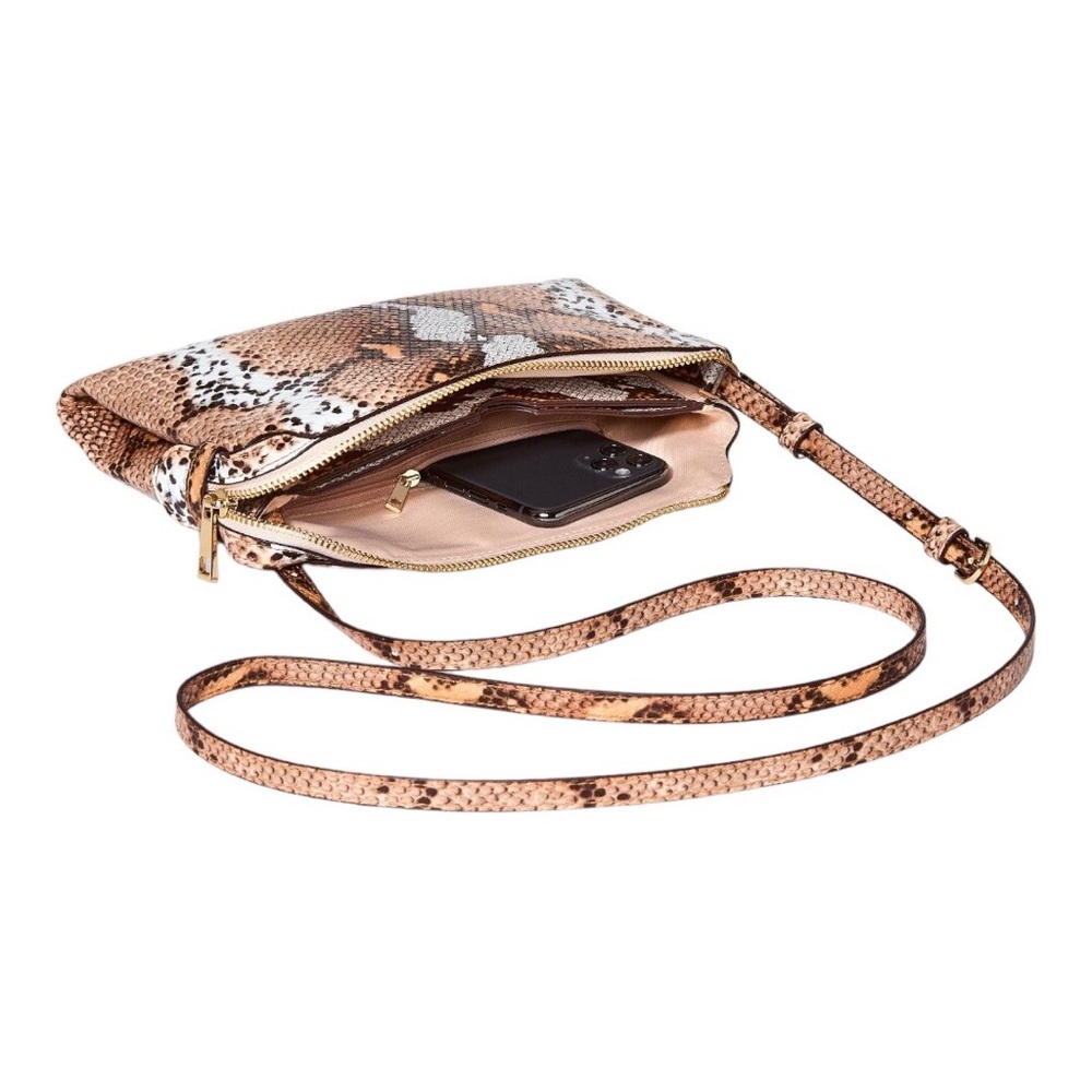 A New Day Snakeskin Print Double Gusset Crossbody Bag
